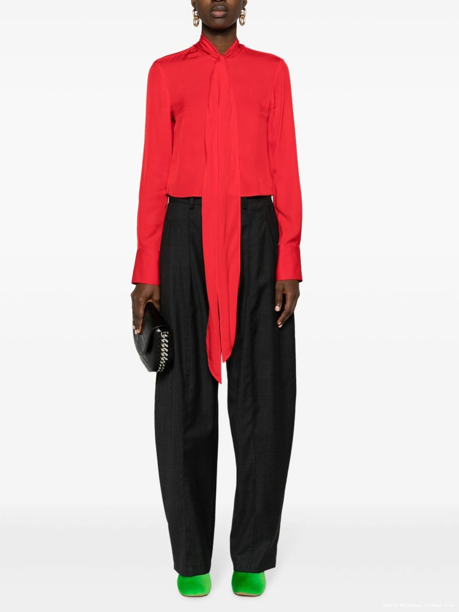 Affordable Stella pussy-bow McCartney Women cropped collar shirt 0810